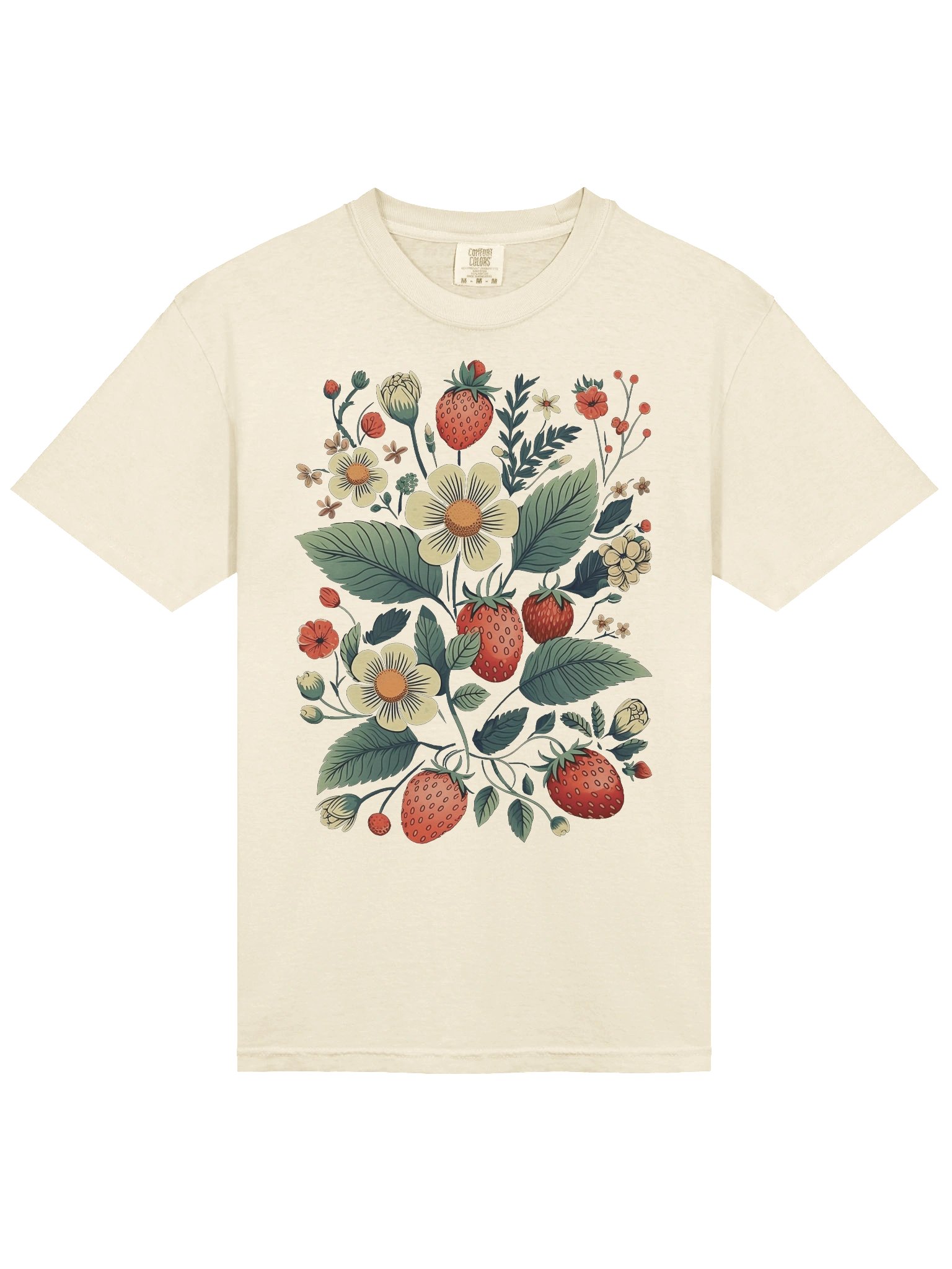 Strawberry Floral Vintage Shirt – Botanical Fruit Garden Aesthetic Tee product image (7)
