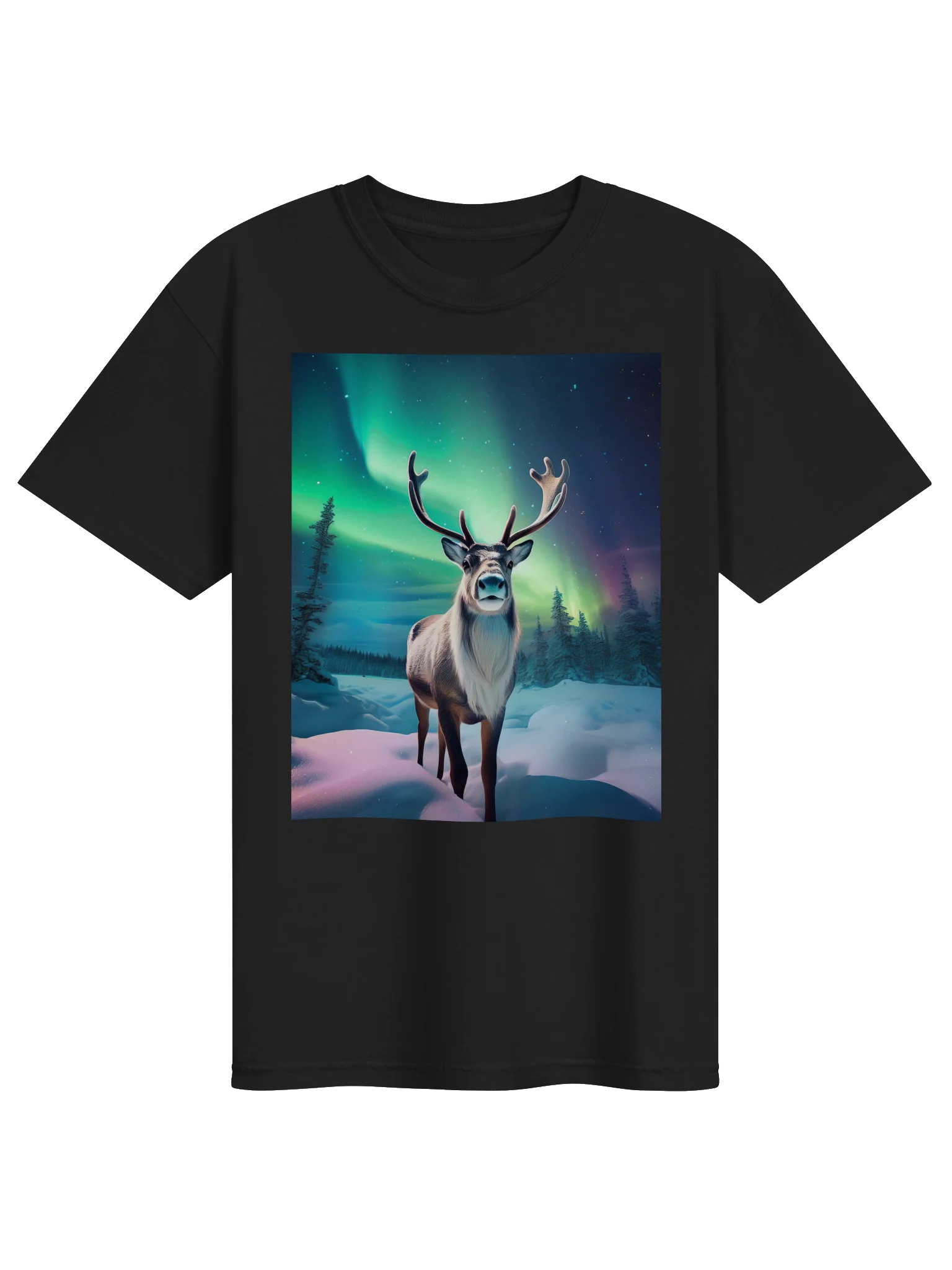 Aurora Deer Night Sky Tee product image (1)