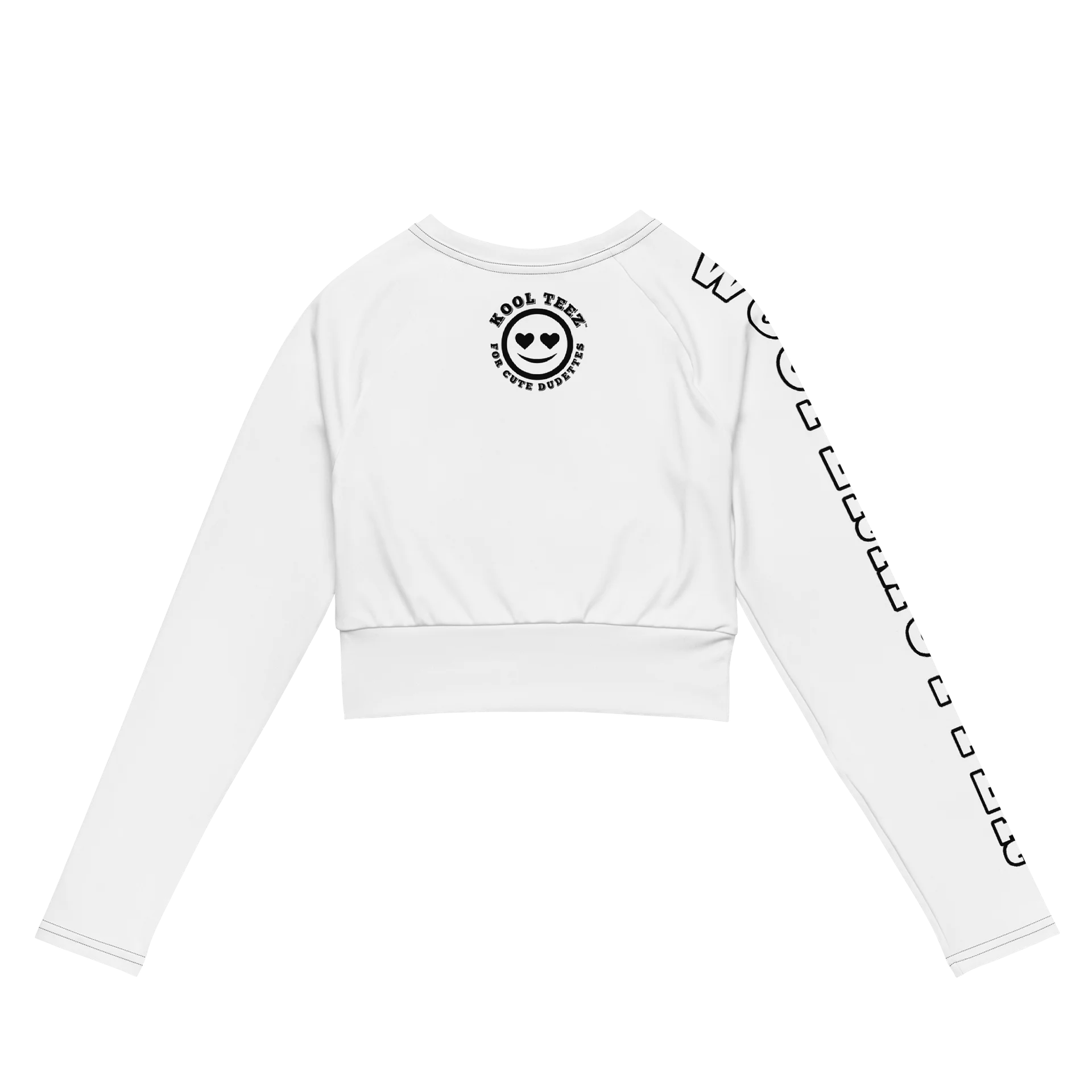 Cute As A WooferMutter™ Long Sleeve White Crop Top product image (3)