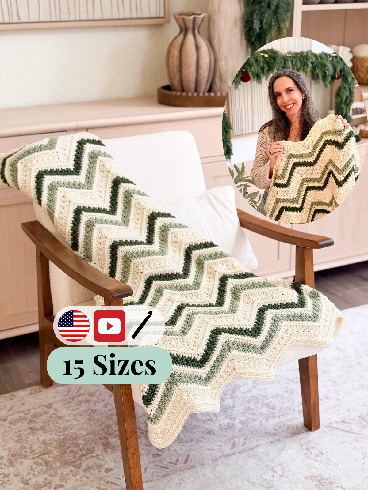 Petal Loop Chevron Crochet Blanket Pattern product image (10)