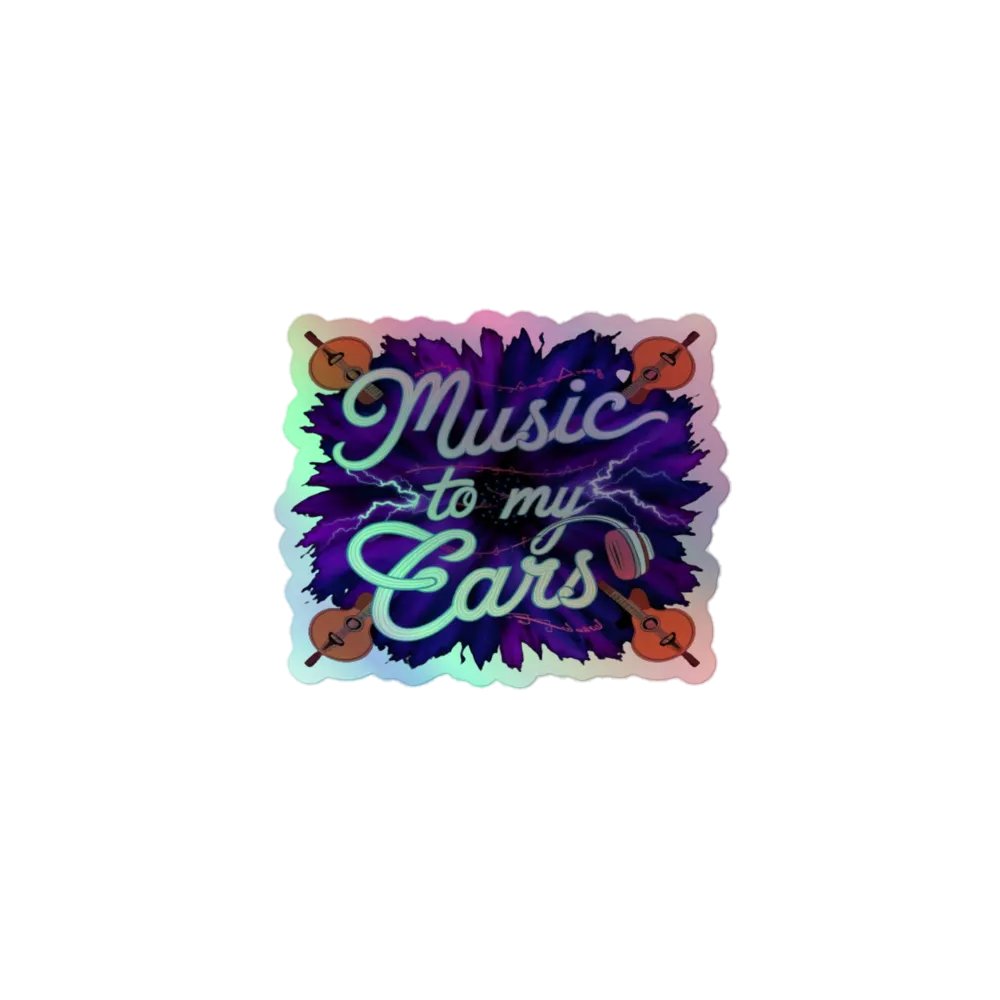 Exclusive 'Music to My Cars' Holographic Sticker | Premium Kiss-Cut Vinyl | Perfect for Cars, Laptops & More product image (1)