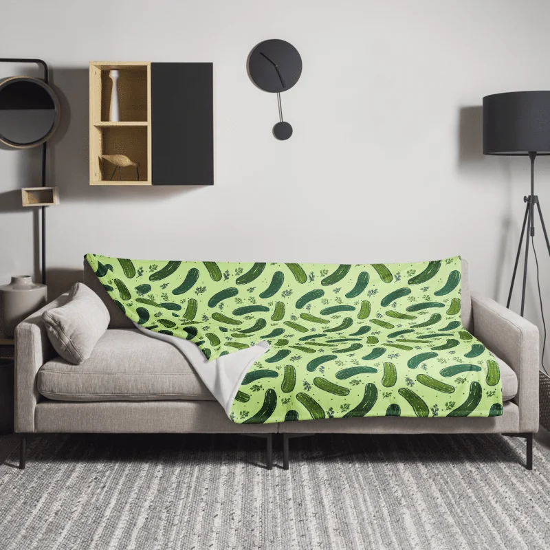 Dill Pickles Pattern Throw Blanket product image (4)
