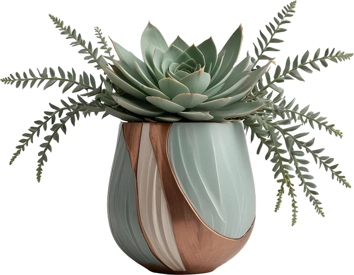 Art Deco Succulent Planter – Gatsby Grace PNG product image (1)