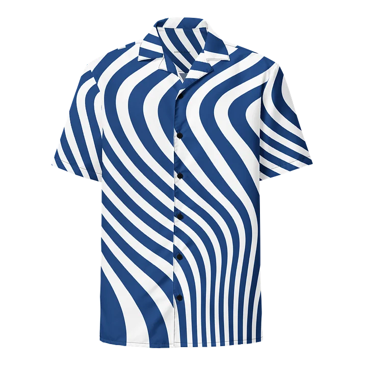 Wavy Blue Ripple Hawaiian Shirt product image (1)