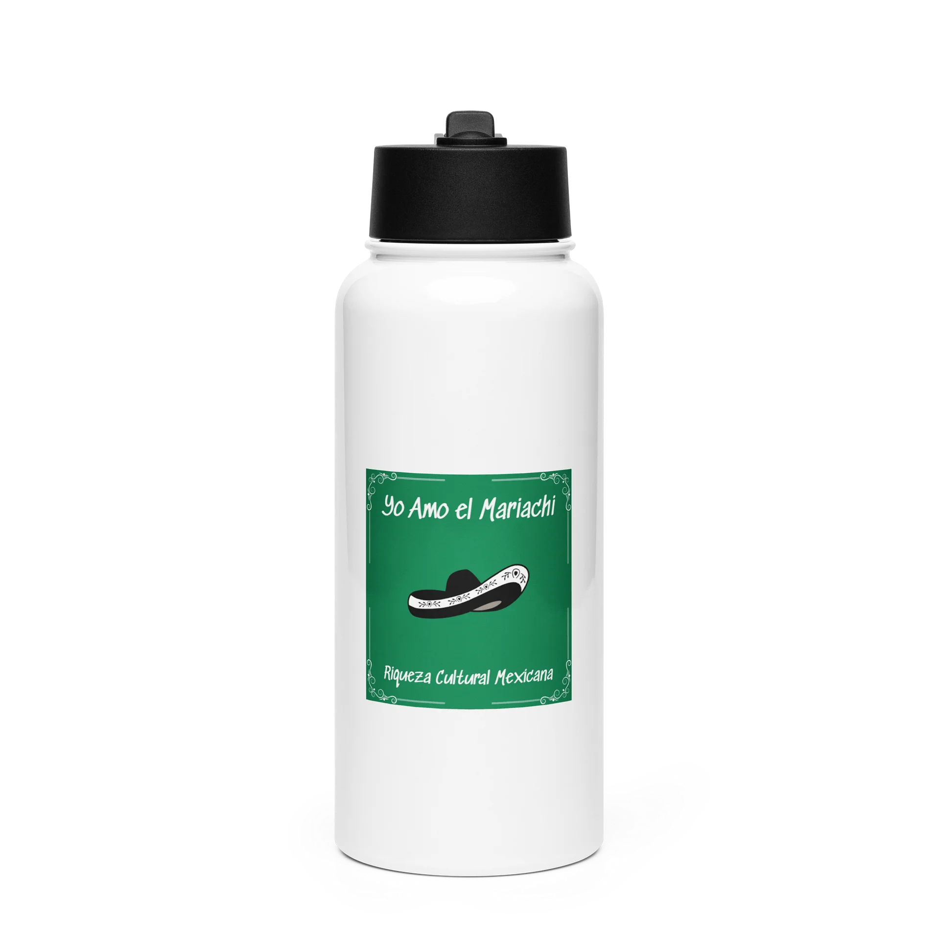 MARIACHI MEXICO Stainless Steel Water Bottle with a Straw Lid product image (1)