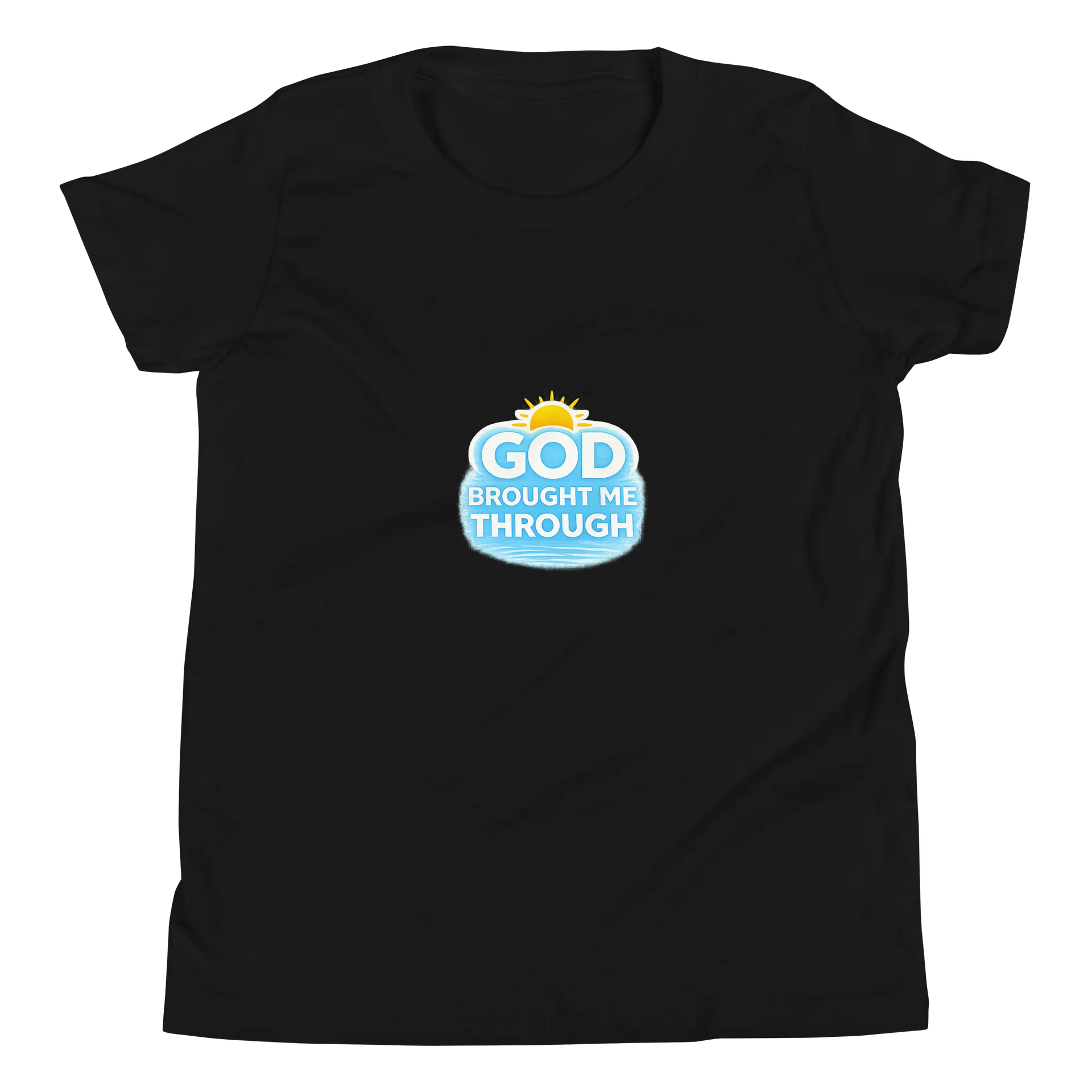 God Brought Me Through Youth T-Shirt – Black & Gold Edition product image (4)