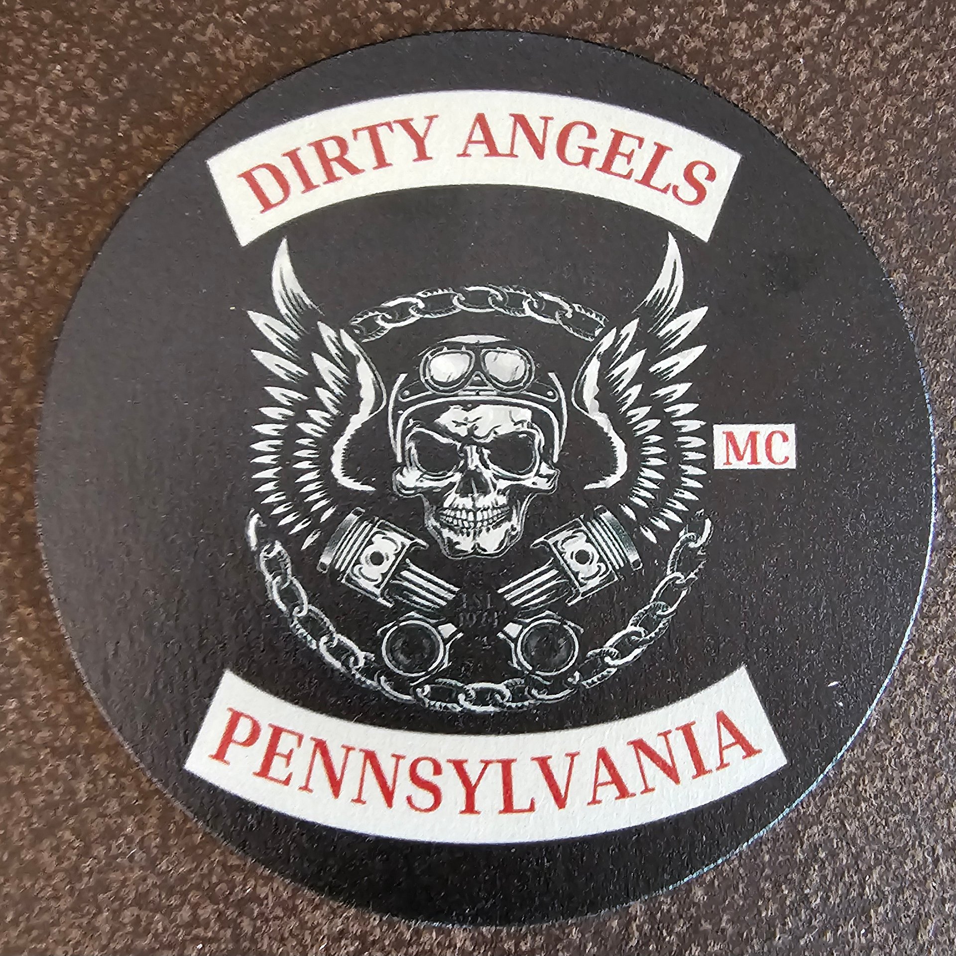 Dirty Angels MC Coaster (updated logo) - (MMM27 PREORDER ONLY) product image (1)