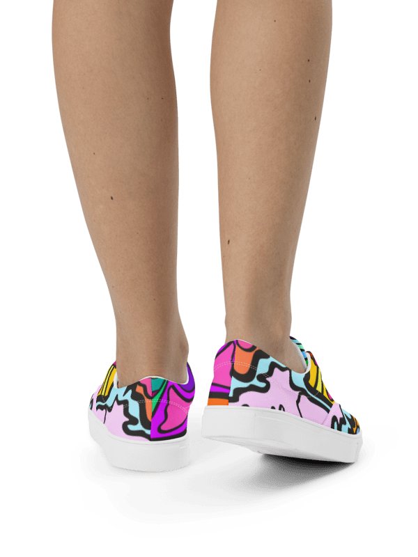 Vibrant Swirl Women's Canvas Shoes - Wave at Sunset product image (7)
