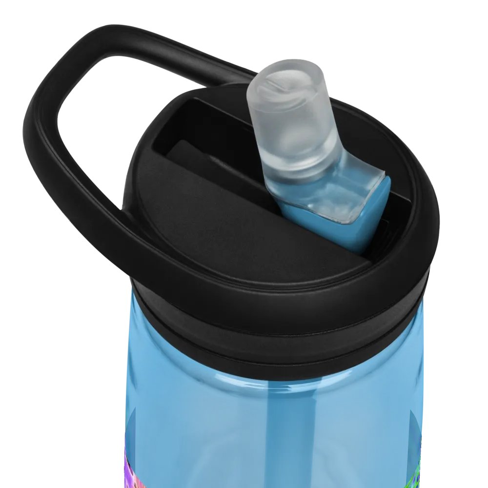 Peacock Chrysanthemum Sports Water Bottle product image (5)