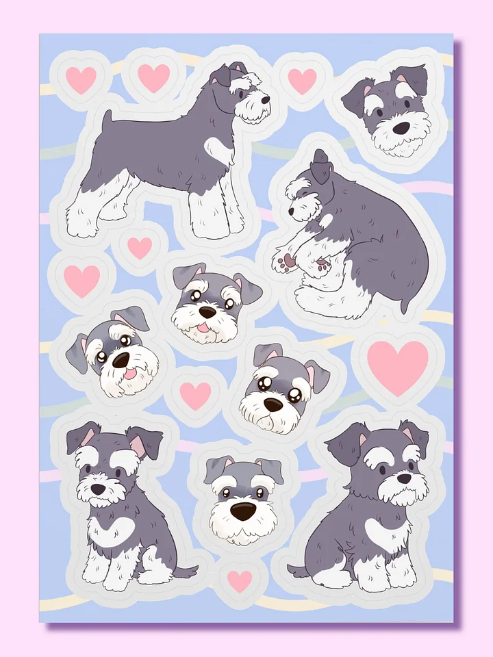 Schnauzer Love Kiss-Cut Sticker Sheet product image (1)
