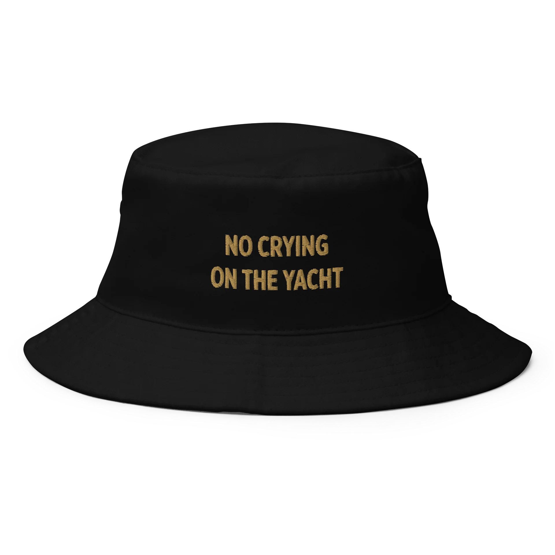 No Crying On The Yacht Embroidered Bucket Hat - Black product image (1)
