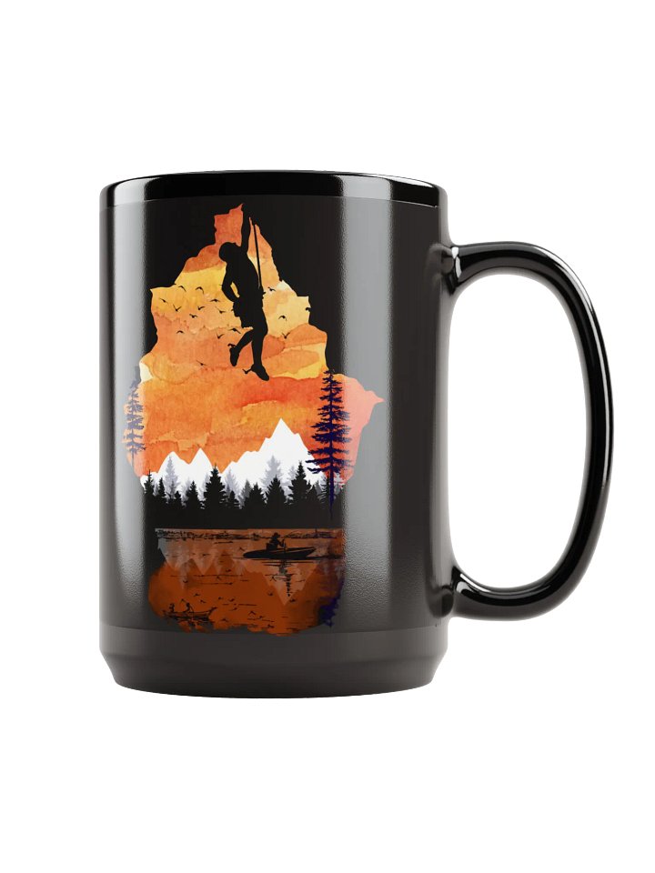 climbing sunset Black Mug (15oz) product image (1)