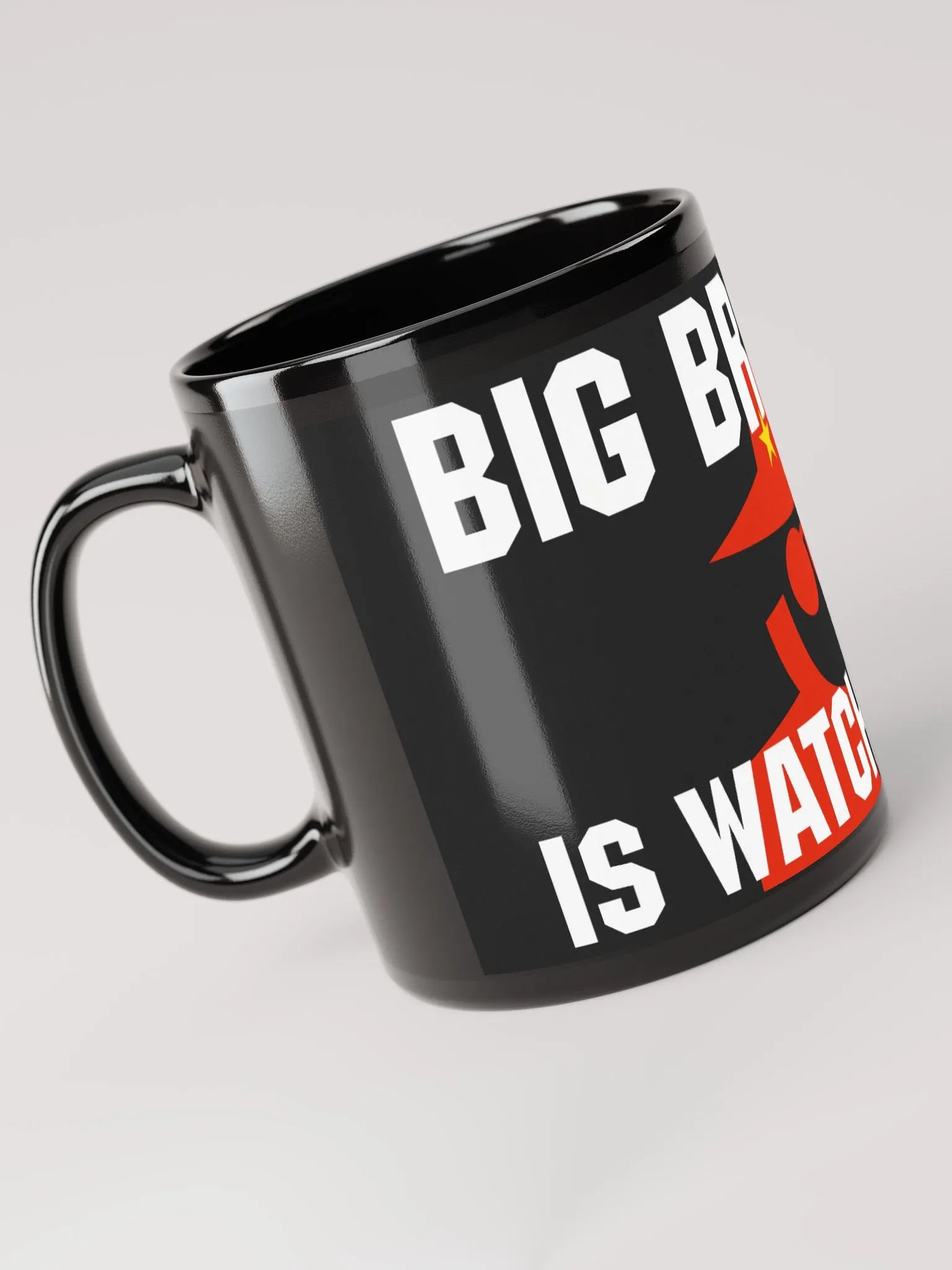 “Big Brother Is Watching You” Black Glossy Mug product image (4)