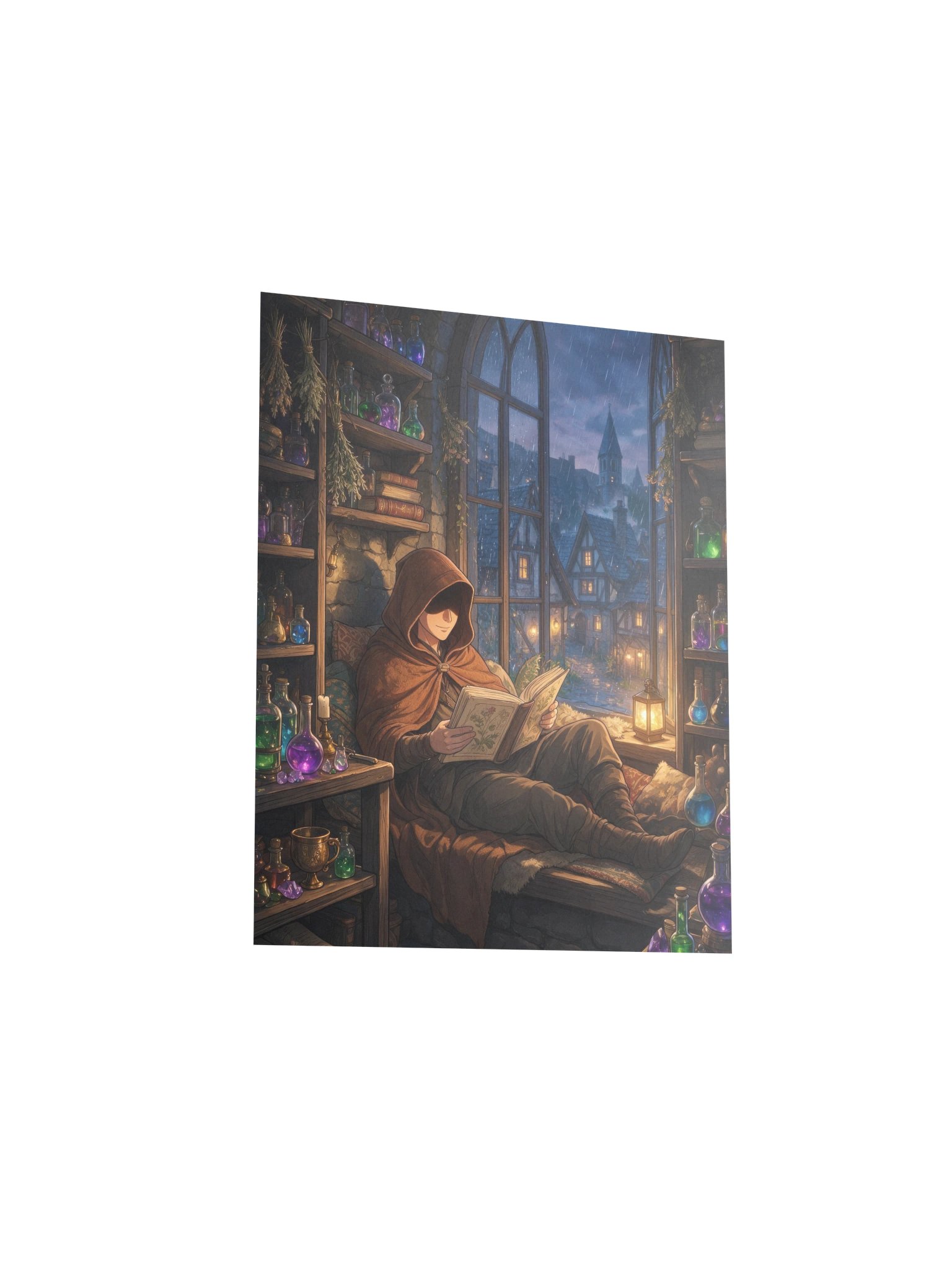 Rainy Night at the Apothecary — Bard's Reading Nook Art Print product image (15)
