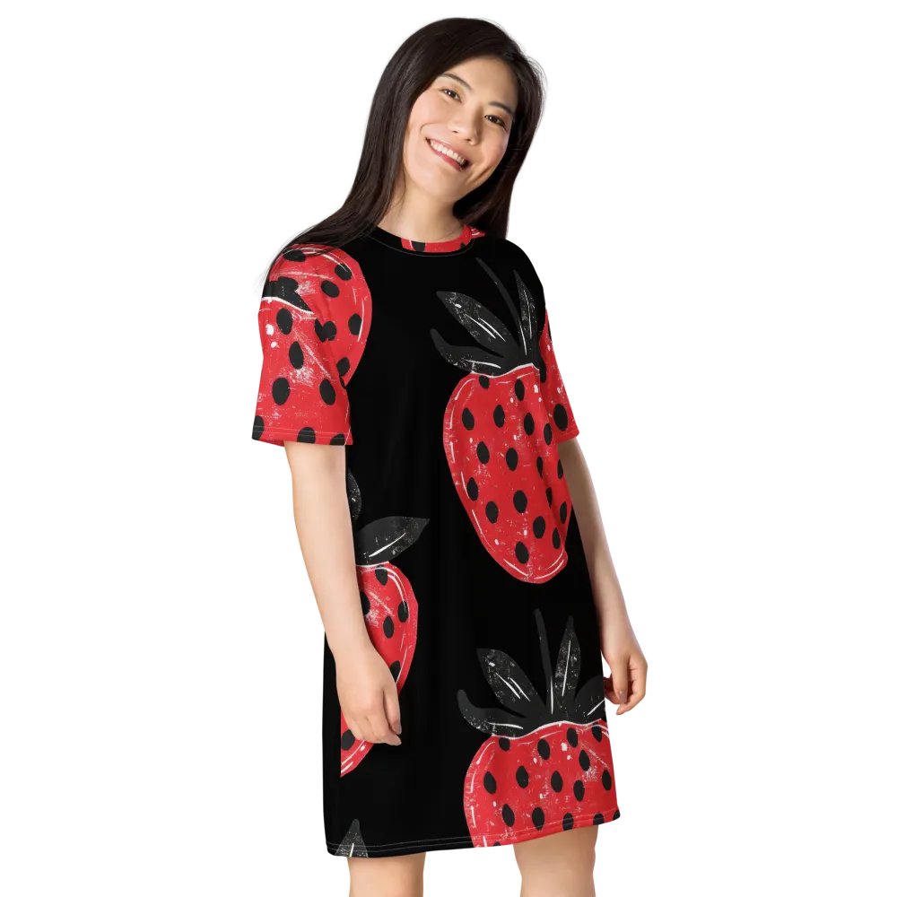 Strawberry Fields Delight Oversized T-Shirt Dress product image (5)