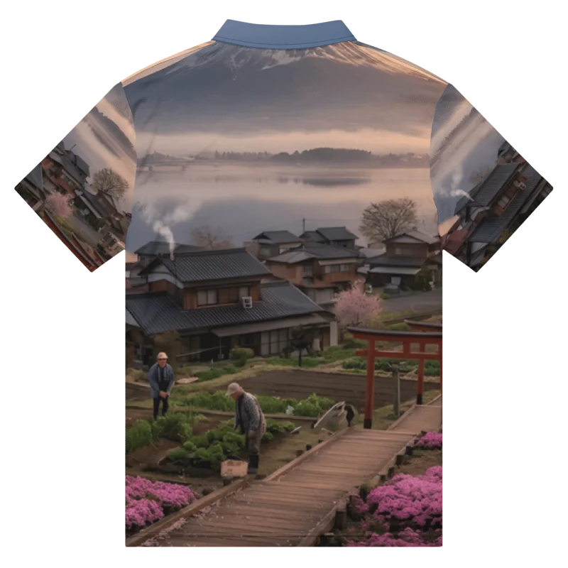 Men's Mount Fuji Slim Fit Polo Shirt | Printed Short Sleeve Collared Top product image (4)