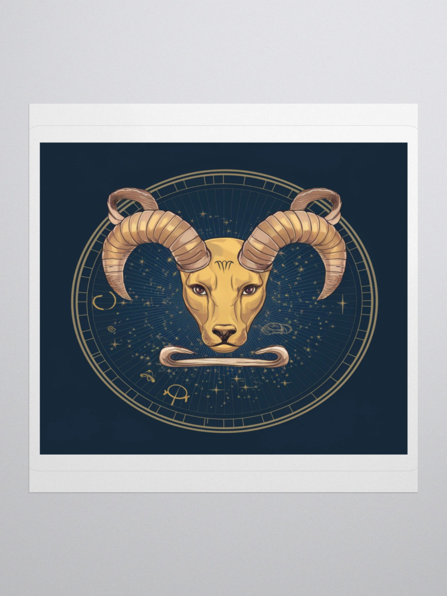 Exclusive Aries Ram Head Vinyl Sticker - Unique Zodiac Art product image (2)