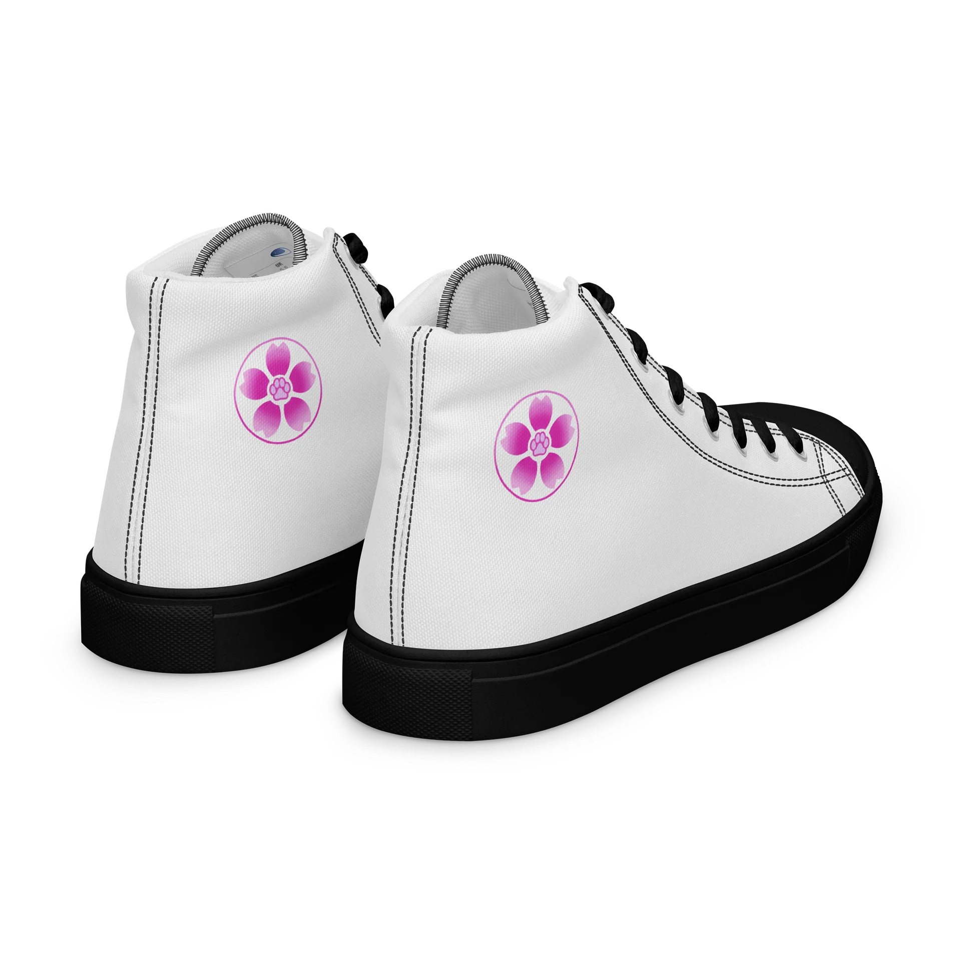 Moo Cherry Pawsom Logo Women's High-Canvas Shoes (White) product image (8)