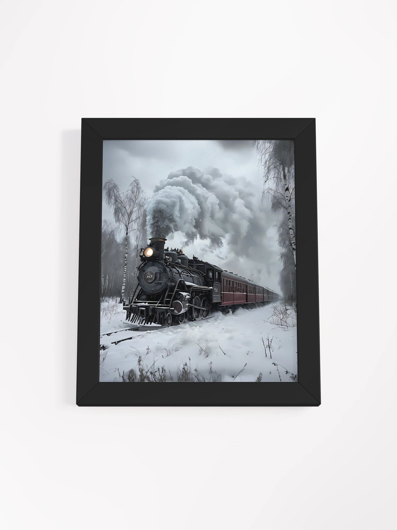 Winter Steam Locomotive Matte Poster product image (2)