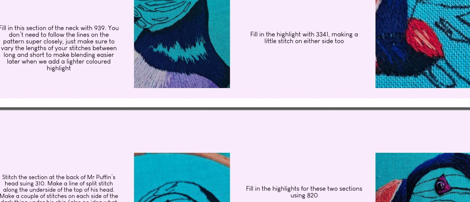 Puffin Hand Embroidery Pattern: Realistic Nautical Bird Thread Painting (PDF Digital Tutorial) product image (4)
