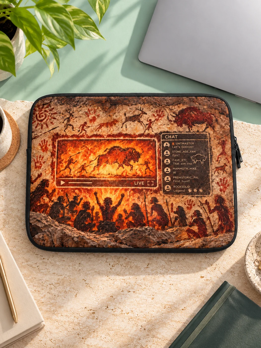 The Prehistoric Livestream Laptop Sleeve product image (1)
