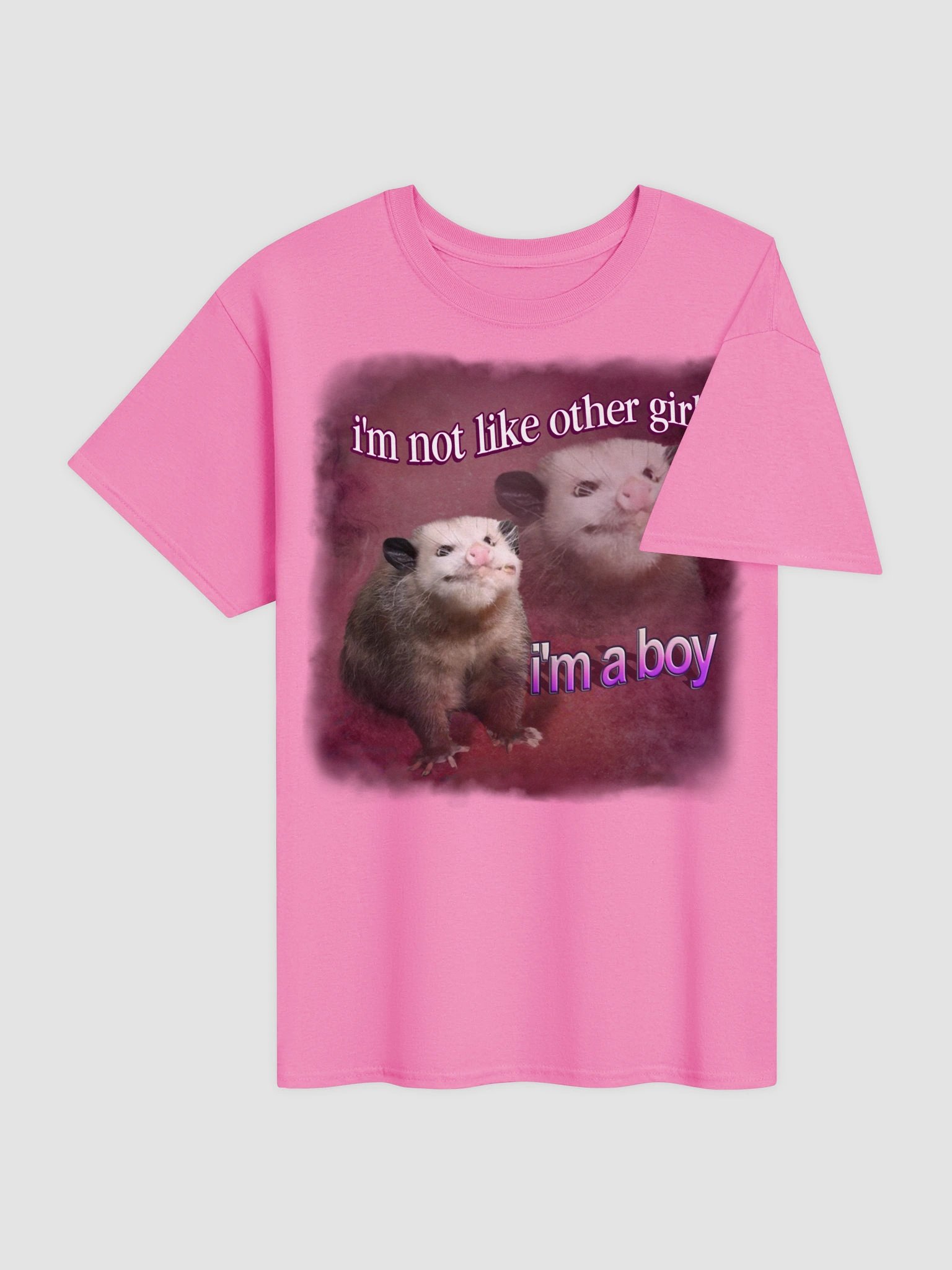 I'm not like other girls, I'm a boy possum T-shirt product image (4)