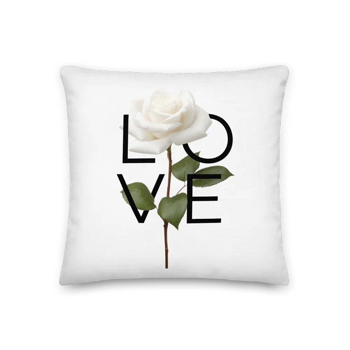 'LOVE' White Rose Decorative Pillow product image (2)