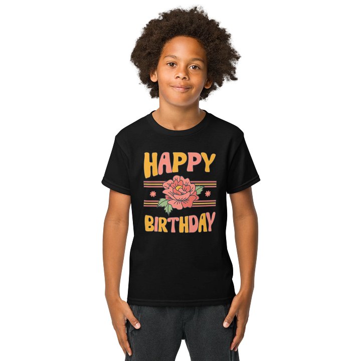 Happy Birthday (Flowers) T-Shirt For Kids product image (1)