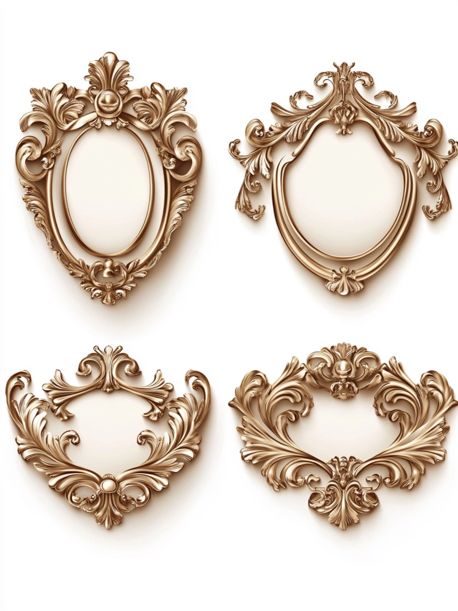 100 Rococo Frames Labels+Mini journal+cards Digital product image (9)