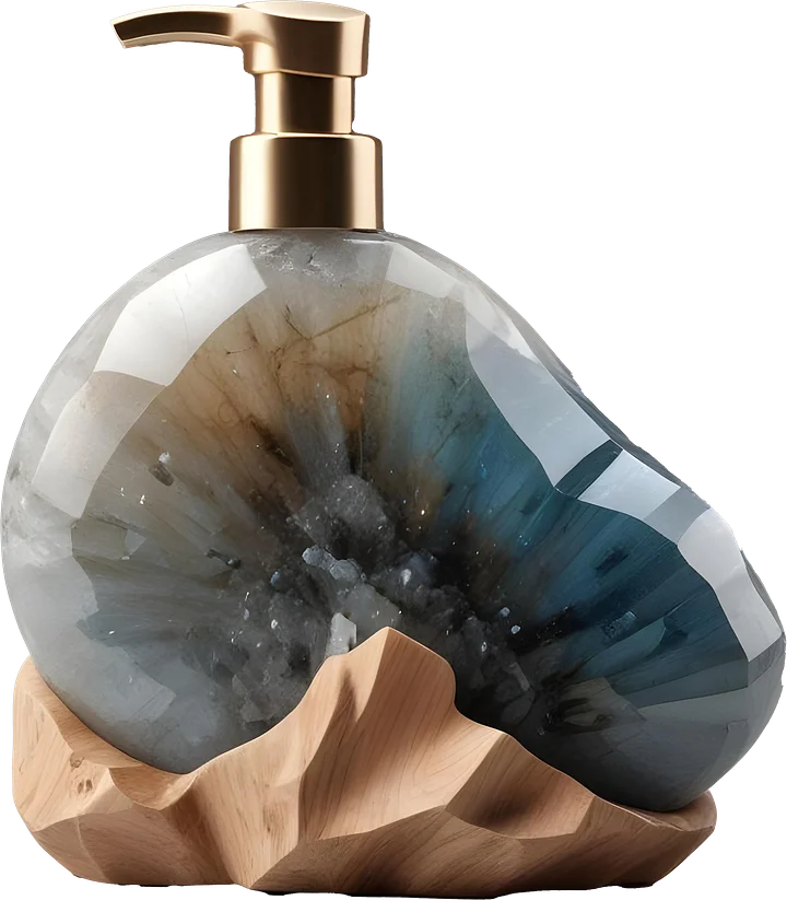 Celestial Grace – Boho Chic Geode Soap Dispenser PNG product image (1)