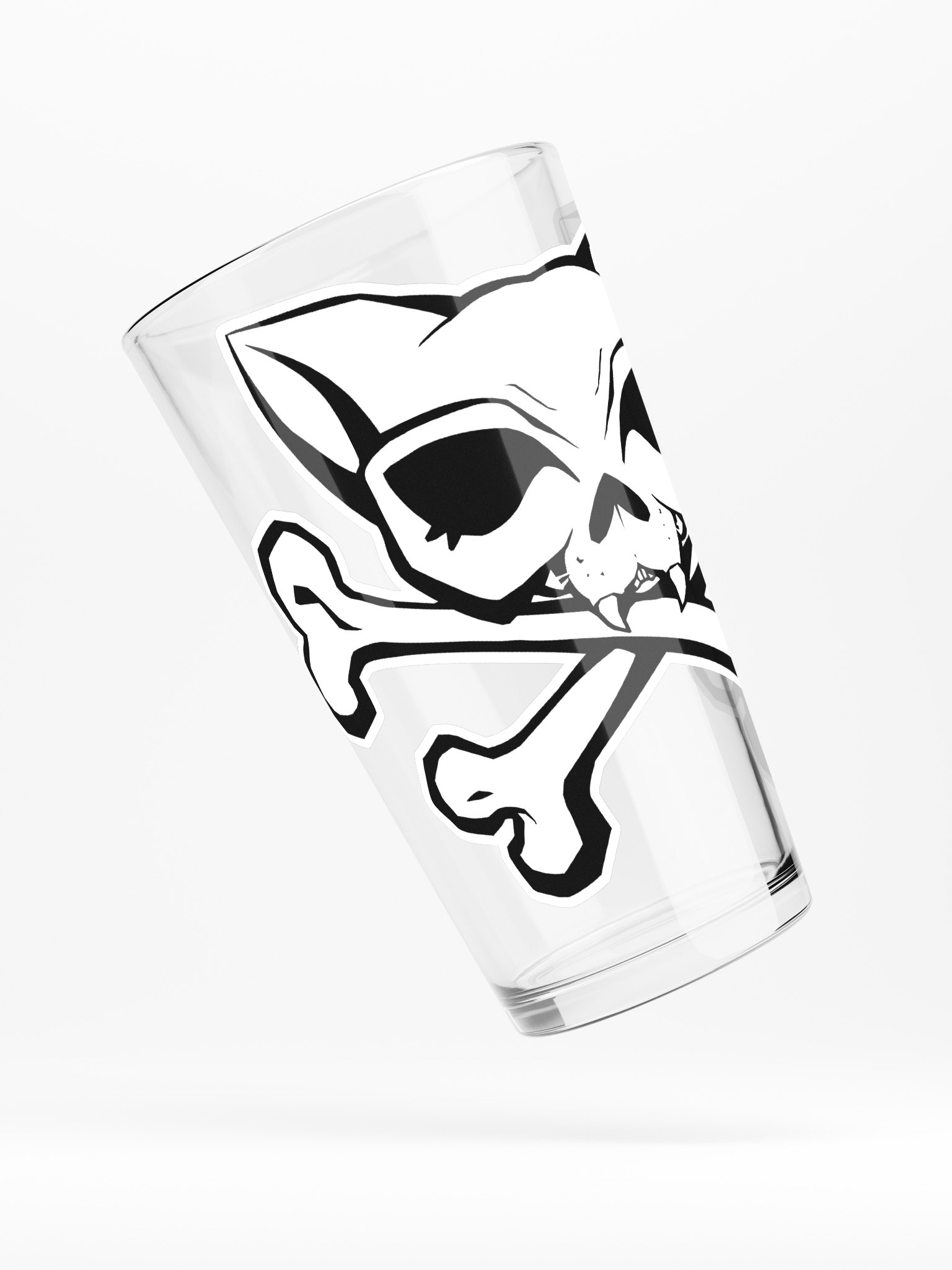 White Kat Skull Pint Glass product image (4)