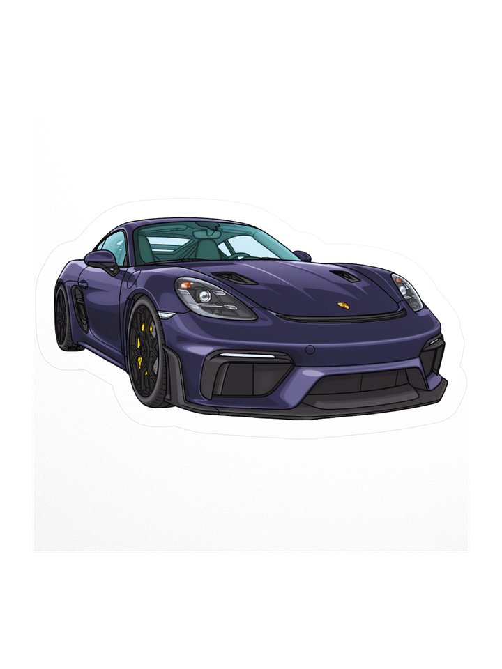 Purple Porsche Spyder RS Sticker (Retro, Sketch, Silhouette) product image (2)