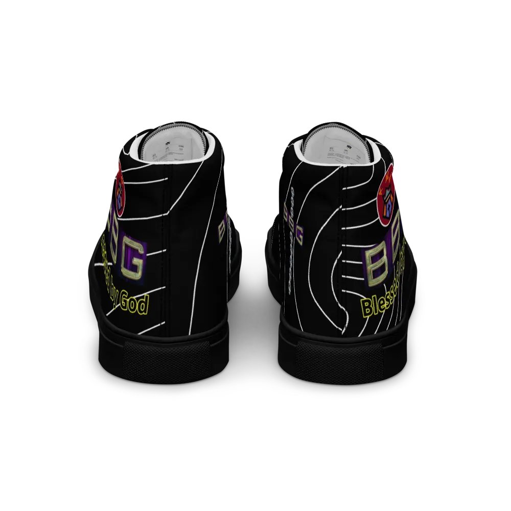 BBG Black Pinstripe High Tops - Black Soles product image (2)