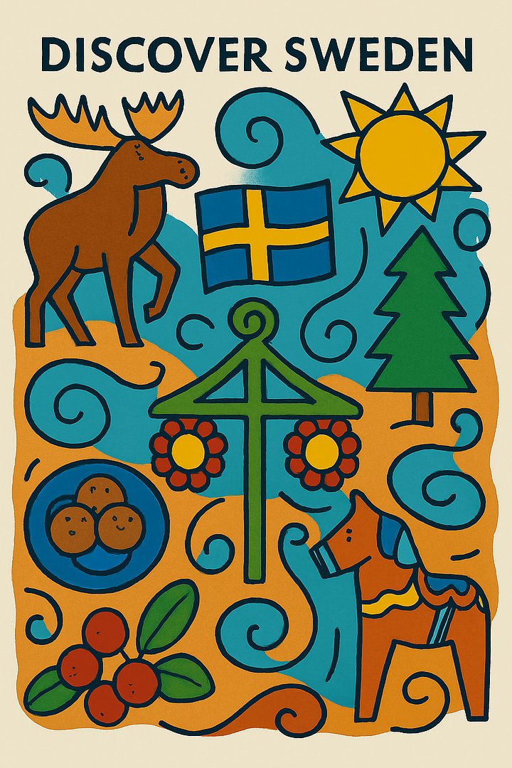 Free “Discover Sweden” Poster 1 – European Wall Art Printable (A4 & US Letter PDF) product image (1)