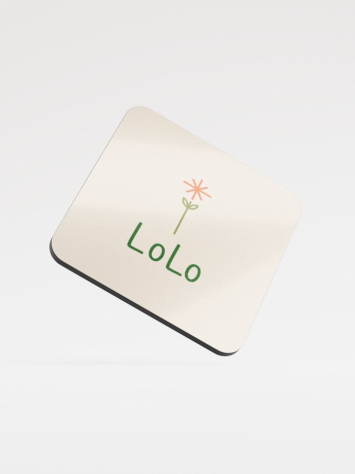 LoLo Botanical Logo Glossed Cork Coaster product image (1)