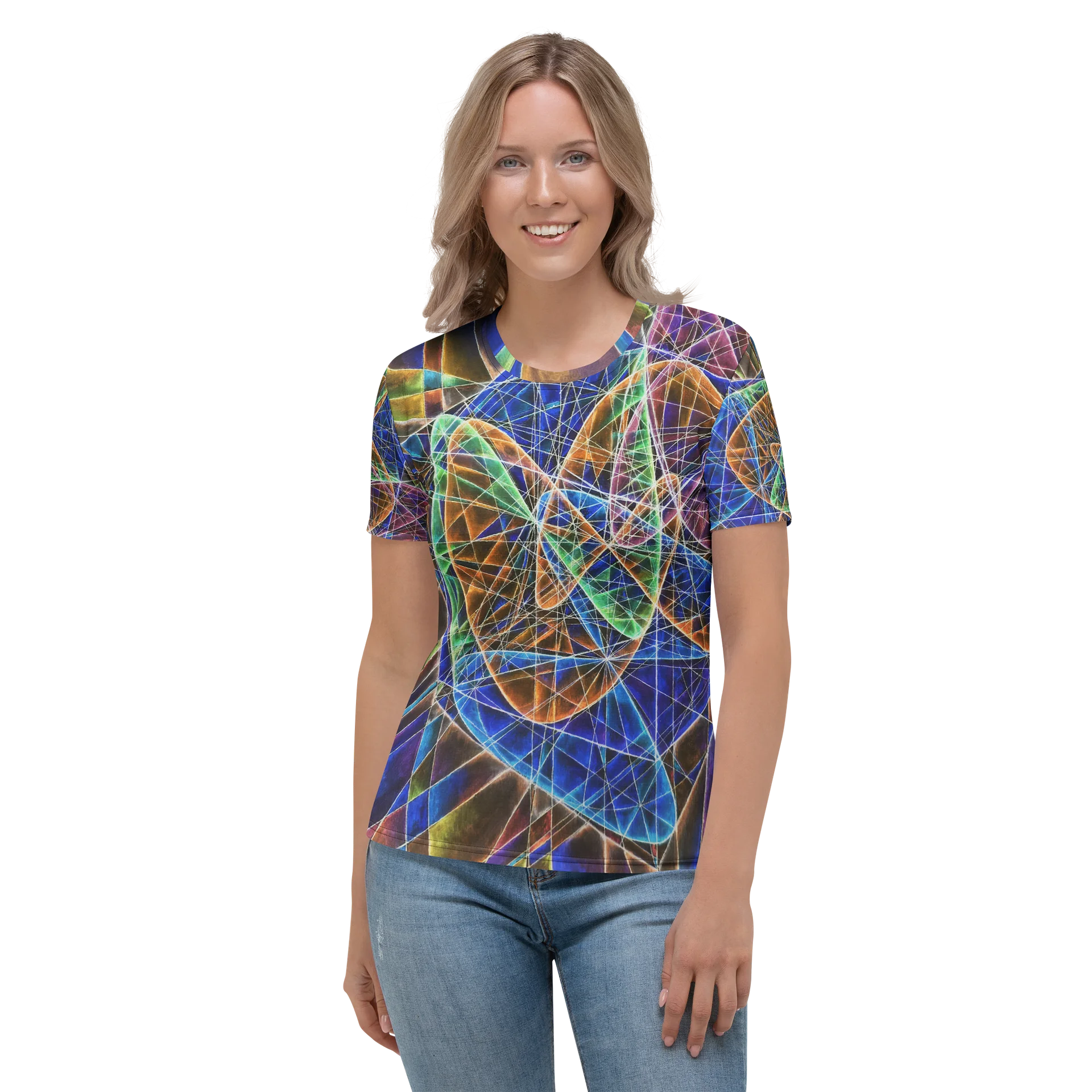 Lissajous Trilogy - Geometric Negative Art Women's Crew Neck T-Shirt product image (1)
