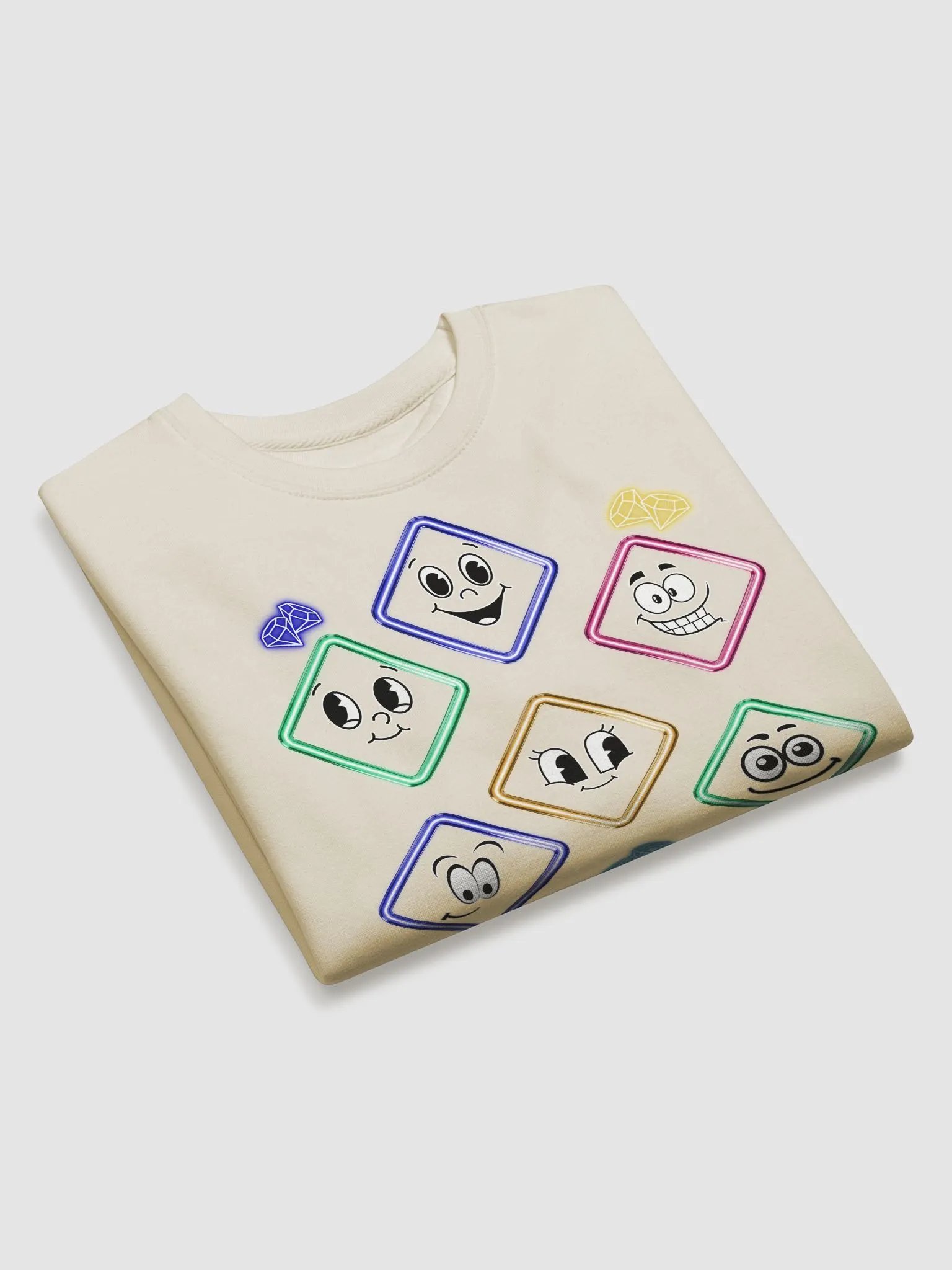 Happy Diamond Faces - Colorful Artistic Sweatshirt product image (3)