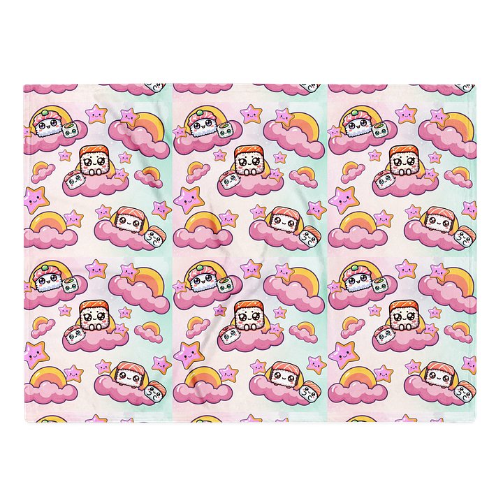 Sushi Stars and Clouds Throw Blanket product image (2)