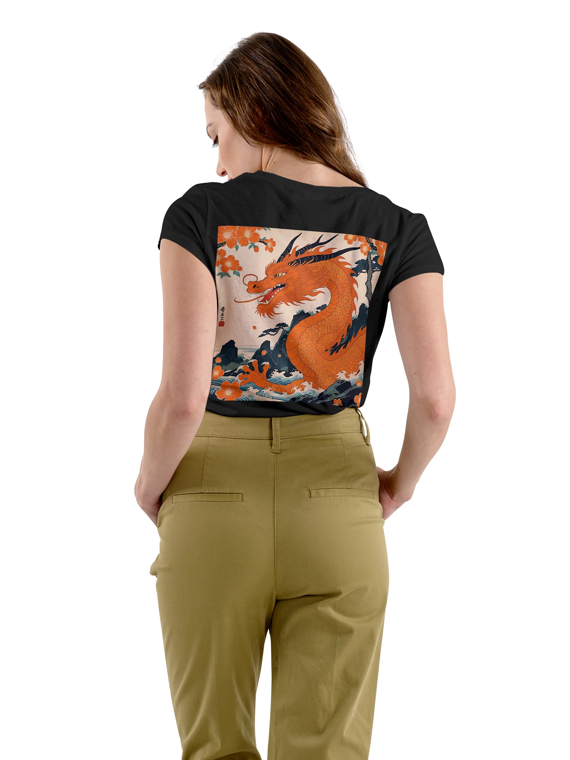 Ryoshin - Orenji no Ryū (Orange Dragon), Ancient Ryū Collection, T-Shirt, Back Design product image (3)