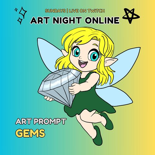 It's Sunday so we play #tunes and make #art! Join us on #Twitch NOW! Today your prompt is #Gems! Art by the amazing KeeblerSw...