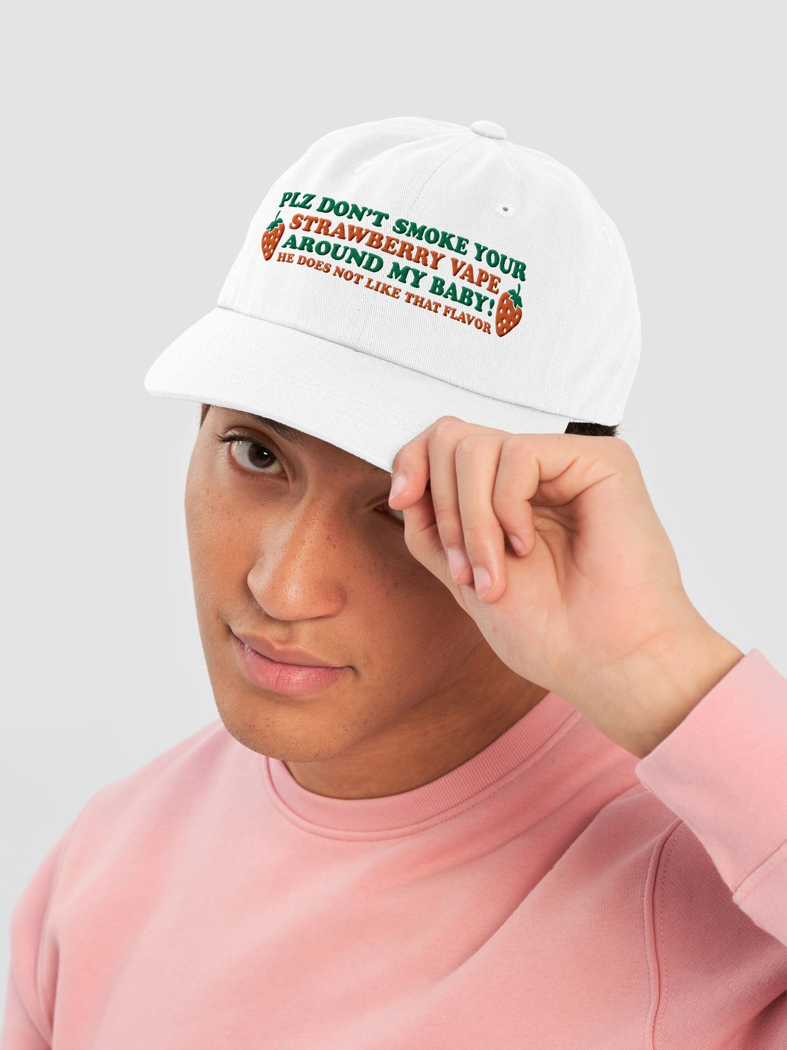 Please Don't Smoke Your Strawberry Vape Around My Baby, He Does Not Like That Flavor Hat. product image (45)