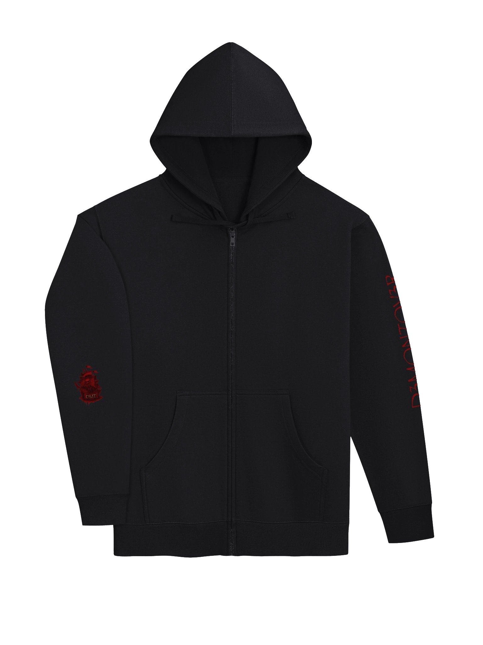 D3MON7OV3R Red Slanted Hoodie product image (3)