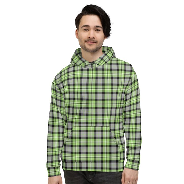 Light Green and Gray Plaid Hoodie product image (2)