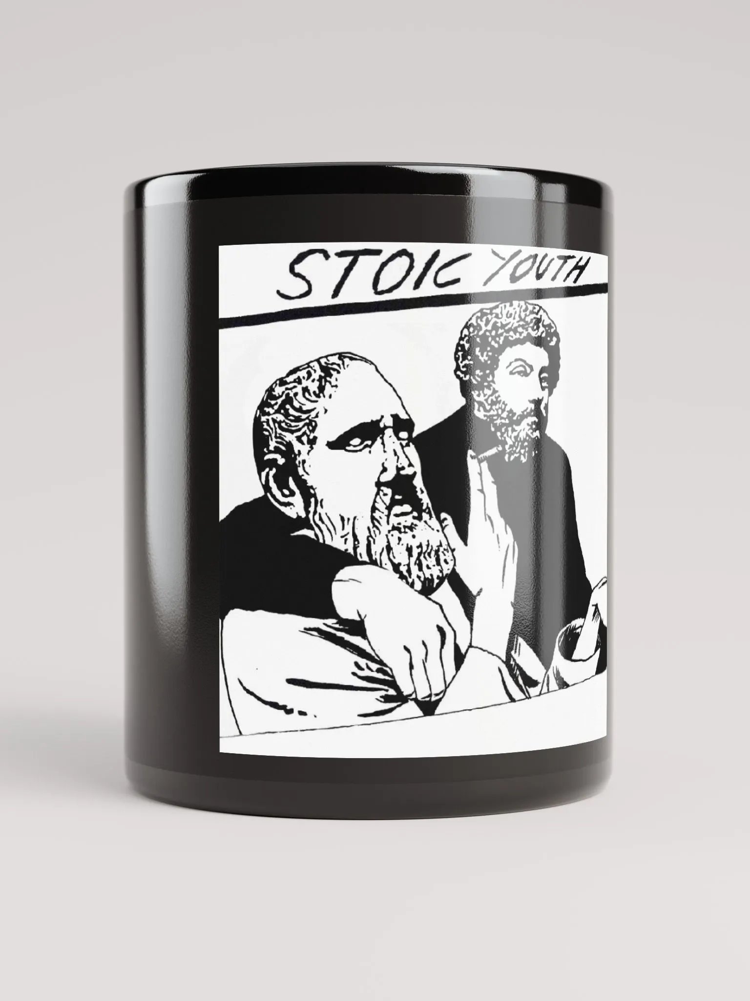 Stoic Youth Black Glossy Mug product image (1)