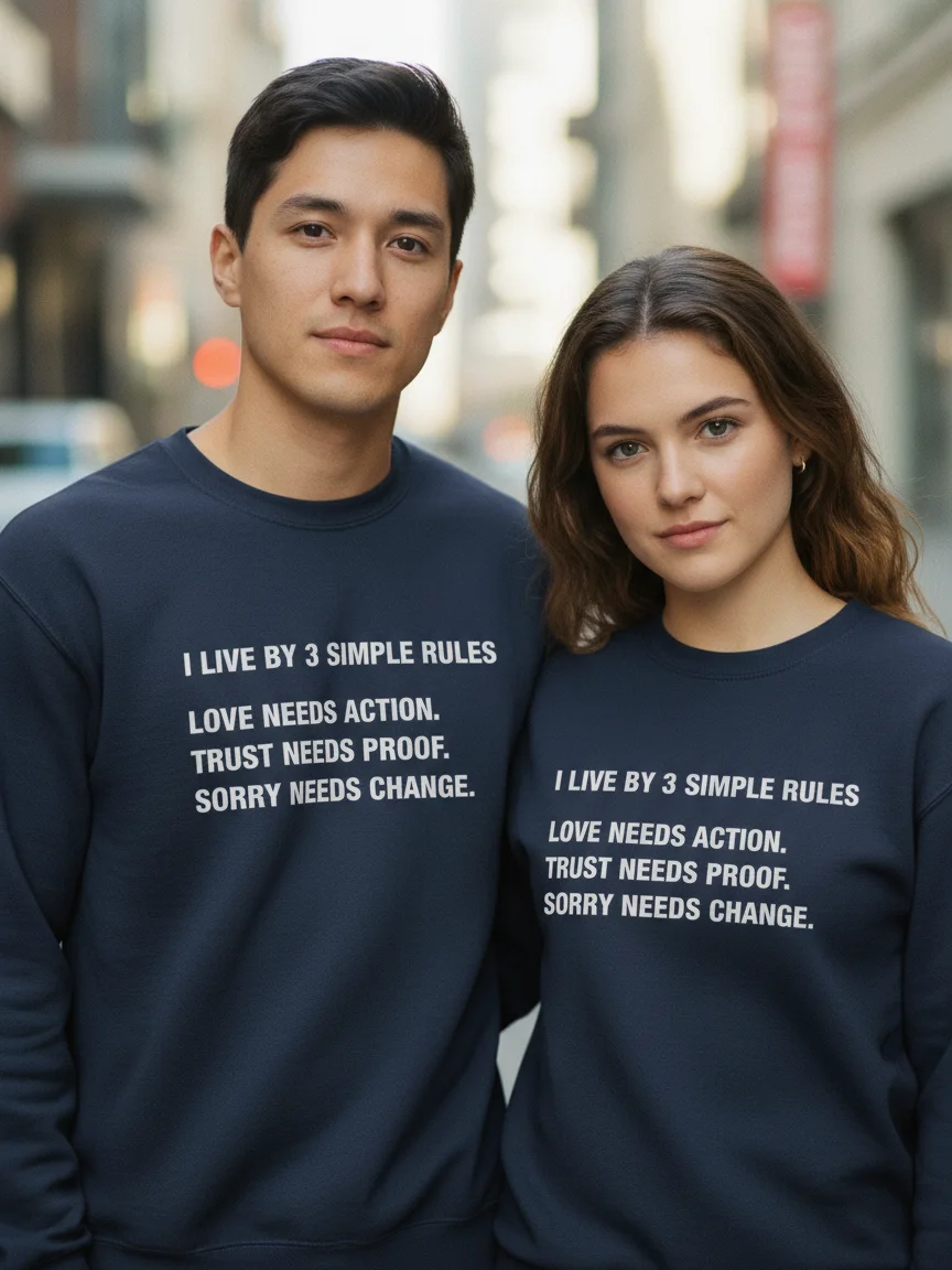 3 Simple Rules Sweatshirt | Bold Truth Statement Mental Health Streetwear product image (6)