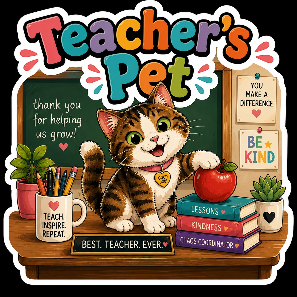 Teacher's Pet? Cut Cat Sticker product image (2)