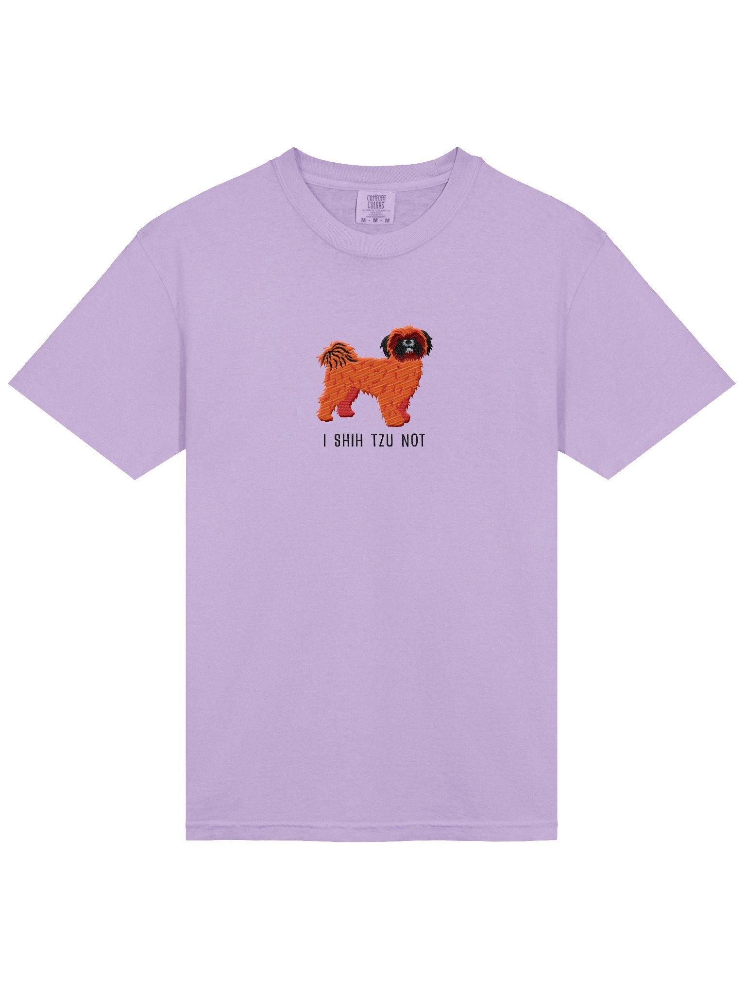 I Shih Tzu Not T-Shirt(Embroidered) of a Shih Tzu(Red, Black Mask) product image (6)