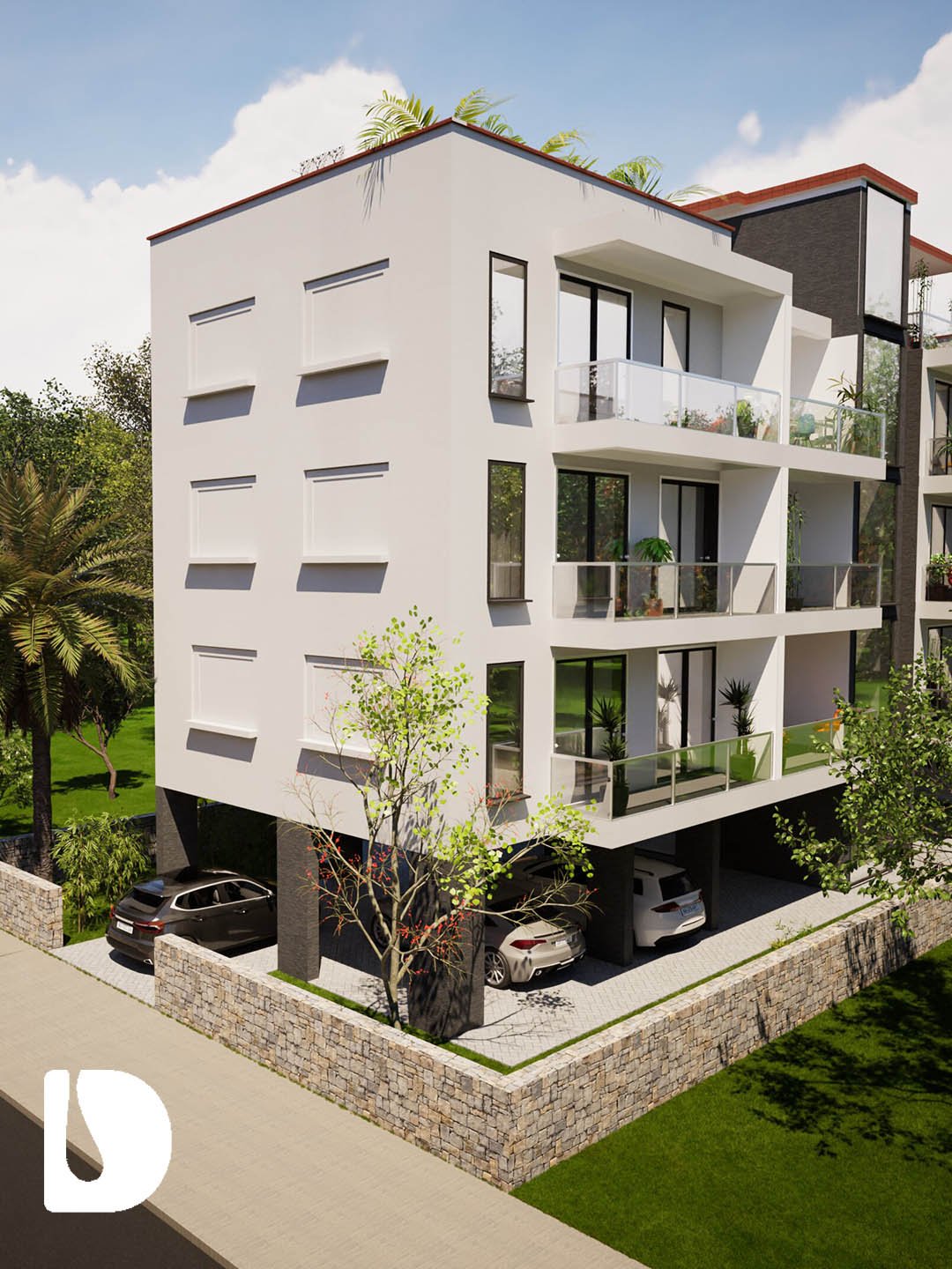 Architectural Drawings – 9-Unit Apartment Block with Pool | DA412901A product image (2)