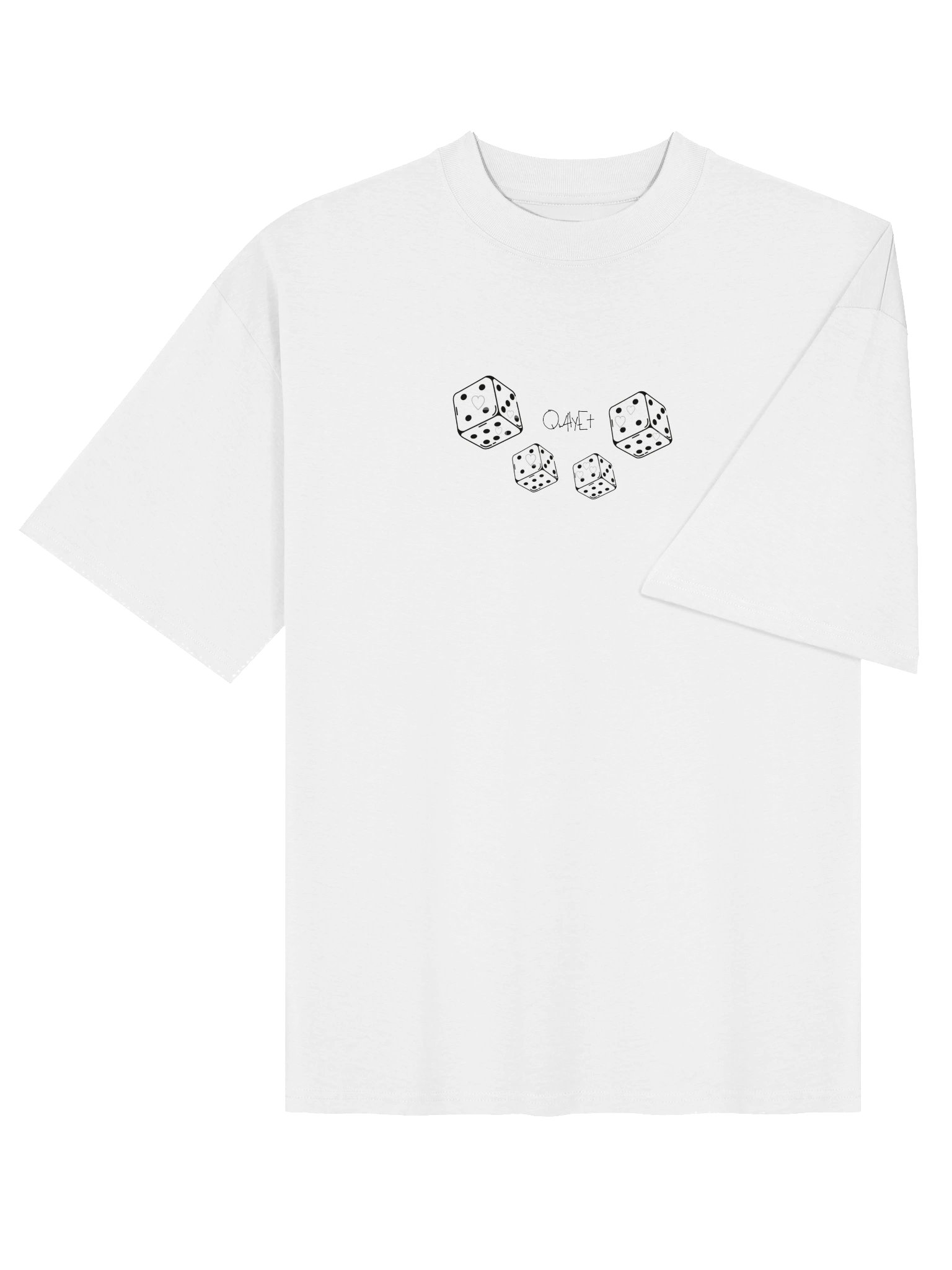 QWHYET's Heart Dice Oversized Tee (Black Logo) product image (4)