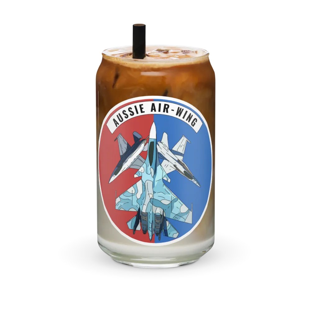 Aussie Air-Wing Wide logo Can-Shaped Glass product image (6)